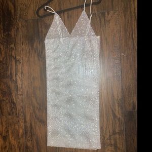 White Rhinestone Dress